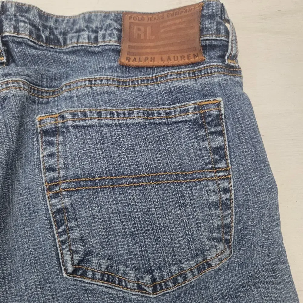 Vintage Polo Jeans Co Ralph Lauren Women's Jeans Size 10x32 Blue Denim Kelly